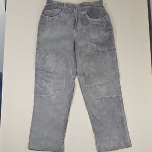 Enyce Men's Slate Gray Cargo Pants Suede Leather Size 36x32